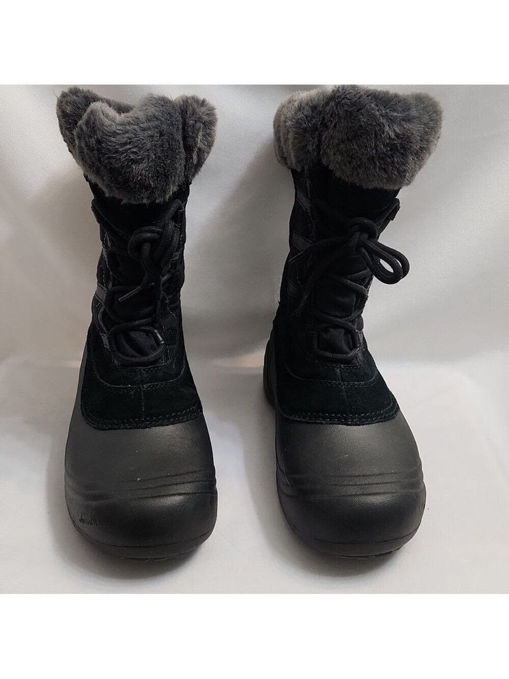 Columbia Sierra Summette IV Faux Fur Black Gray Winter Boots (W Size 7.5)